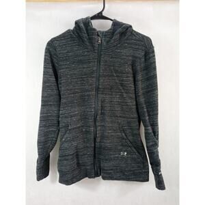 Under Armour Hoodie Womens Medium M Heathered Charcoal Gray Semi Fitted Full Zip